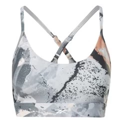 Reebok Lux Strappy Print Bold Bra Grey Women