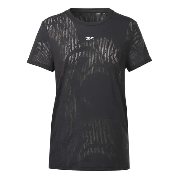 Reebok Burnout Short Sleeve T-Shirt Black White Grey Women 3 Reebok Burnout Short Sleeve T-Shirt Black White Grey Women