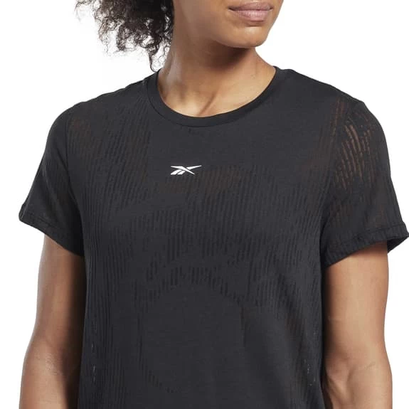 Reebok Burnout Short Sleeve T-Shirt Black White Grey Women 7 Reebok Burnout Short Sleeve T-Shirt Black White Grey Women - Image 5