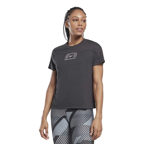 Reebok Workout Ready Supremium Short Sleeve T-Shirt Black Women 4 Reebok Workout Ready Supremium Short Sleeve T-Shirt Black Women - Image 2