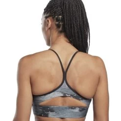 Reebok Sport Logo Workout Ready Camo Print Bra Grey Black 13 Reebok Sport Logo Workout Ready Camo Print Bra Grey Black -Sports Comprehensive re ht4929 006