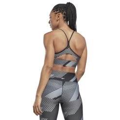 Reebok Sport Logo Workout Ready Bra Grey Black -Sports Comprehensive re ht4932 003
