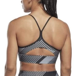 Reebok Sport Logo Workout Ready Bra Grey Black -Sports Comprehensive re ht4932 005