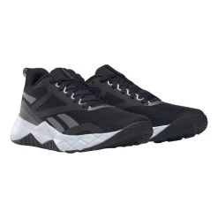 Reebok NFX Trainer Shoes Jet Black Grey Women -Sports Comprehensive re ie2110 004