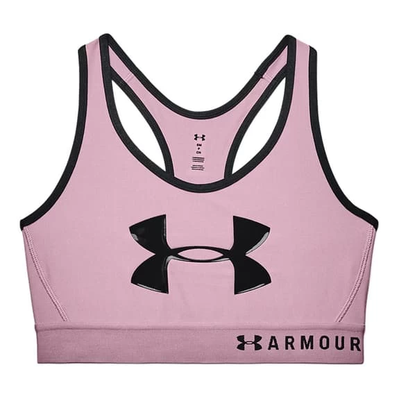 Under Armour Mid Keyhole Graphic Bra Pink Black 3 Under Armour Mid Keyhole Graphic Bra Pink Black