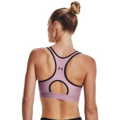 Under Armour Mid Keyhole Graphic Bra Pink Black 11 Under Armour Mid Keyhole Graphic Bra Pink Black -Sports Comprehensive ua 1344333 698 004