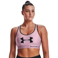 Under Armour Mid Keyhole Graphic Bra Pink Black 12 Under Armour Mid Keyhole Graphic Bra Pink Black -Sports Comprehensive ua 1344333 698 005