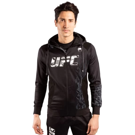 Venum UFC Authentic Fight Week Full Zip Hoodie Black Grey 3 Venum UFC Authentic Fight Week Full Zip Hoodie Black Grey
