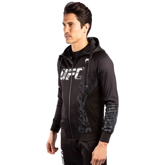 Venum UFC Authentic Fight Week Full Zip Hoodie Black Grey 4 Venum UFC Authentic Fight Week Full Zip Hoodie Black Grey - Image 2